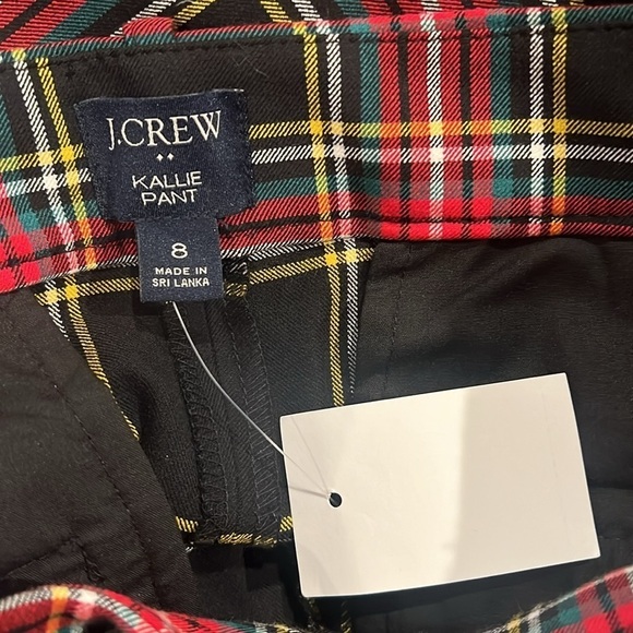 J. CREW Kallie Stewart Tartan Plaid Pant Christmas Holiday Size 8 NEW - Picture 7 of 11